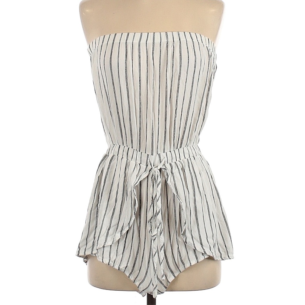 Striped Strapless Romper
